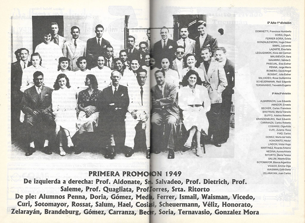 Primera Promoción 1949 Instituto Privado Tucumán